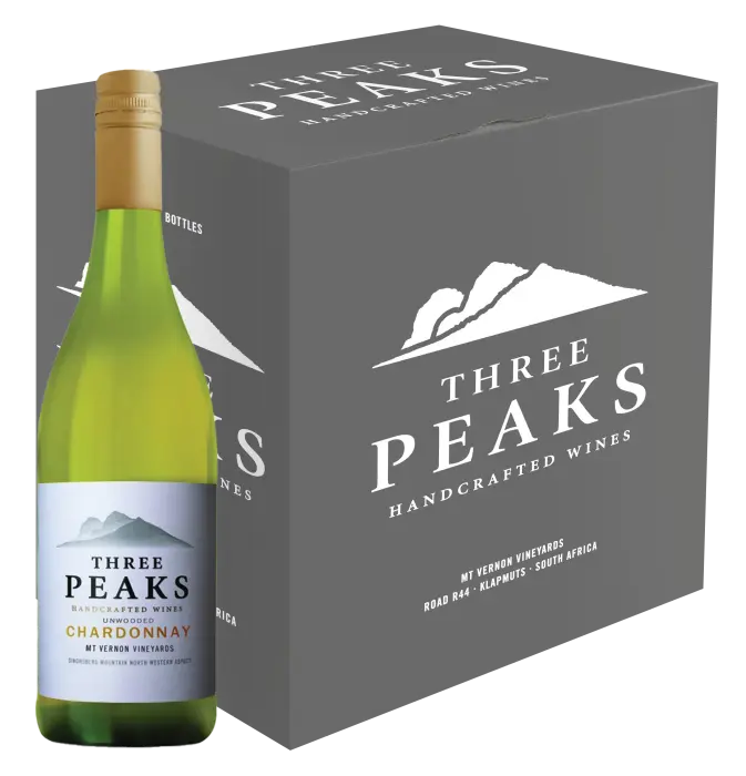 Picture of THREE PEAKS UNWOODED CHARDONNAY . 750ML x 6