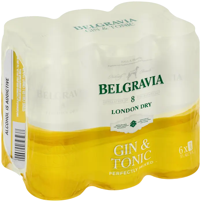 Picture of BELGRAVIA FLAVOURS GIN+TONIC 440ML x 6