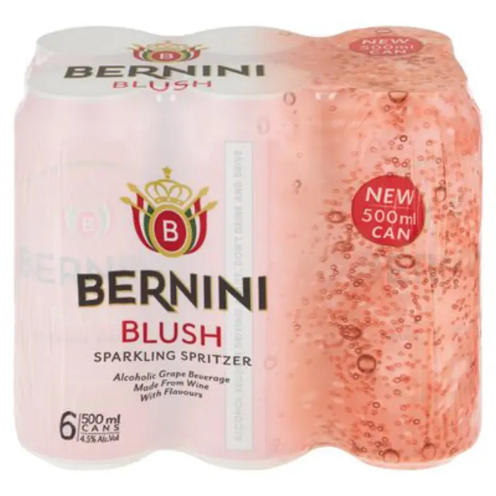 BERNINI FLAVOUR CAN BLUSH 500ML x 6 - Ultra Liquors