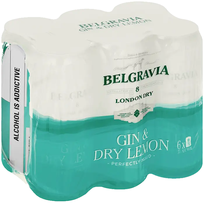 Picture of BELGRAVIA FLAVOURS GIN+DRY LEMON 440ML x 6